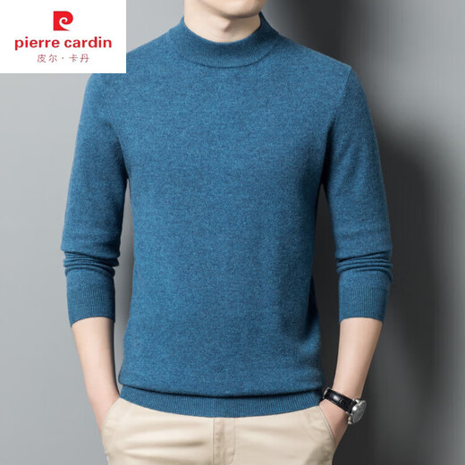 Pierre Cardin pure wool sweater for men autumn and winter 2025 new half turtleneck thickened warm sweater casual mid-collar sweater sweater Huazangka L 170 recommended 125-140Jin Jin equals 0.5 kg