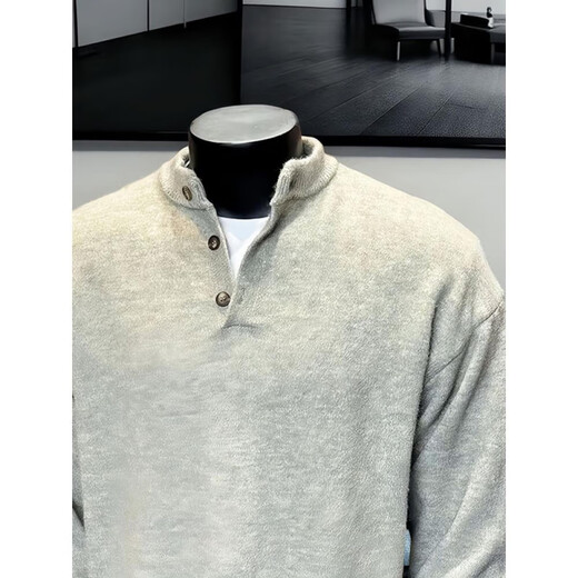 Youruike Douyin large size cleanfit Henry collar sweater for men in autumn and winter lazy American retro thickened knitted bottoming shirt black black 2XL 150-165Jin Jin is equal to 0.5 kg