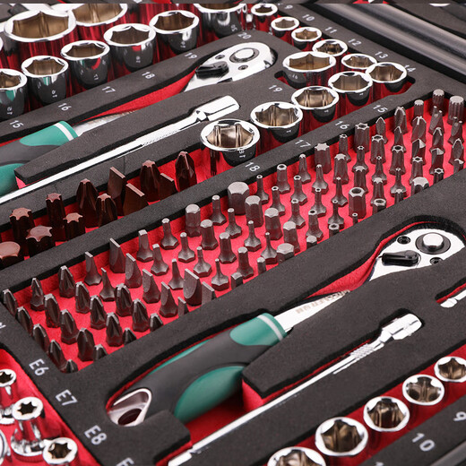 Green Forest Wrench Tools 61-piece Set Car Repair Tool Box Truck Combination Flying Socket Ratchet 72 Teeth Movable Auto Repair 61-piece Set