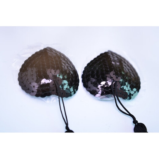 Shennong Shifu Underwear Accessories Invisible Silicone Bra Tassel Heart-Shaped Sequin Nipple Paste Nipple Paste Red One Size