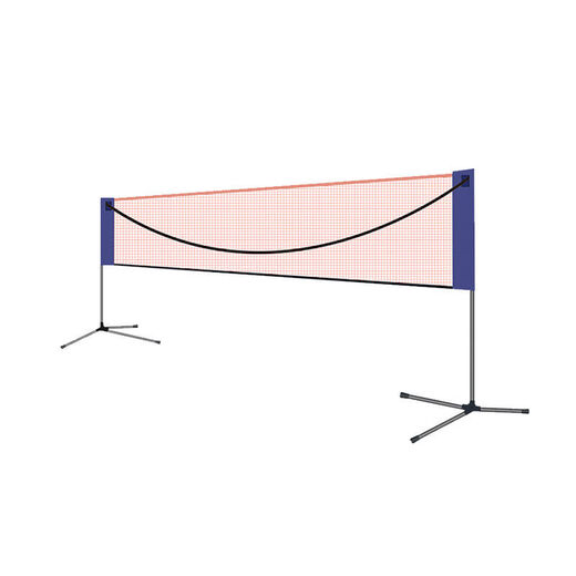 羽毛球网架便携式室内外折叠移动羽毛球架子户外毽球网简易标准网 5.1m 标准单打款【含架子+网+包】 镀锌铁管