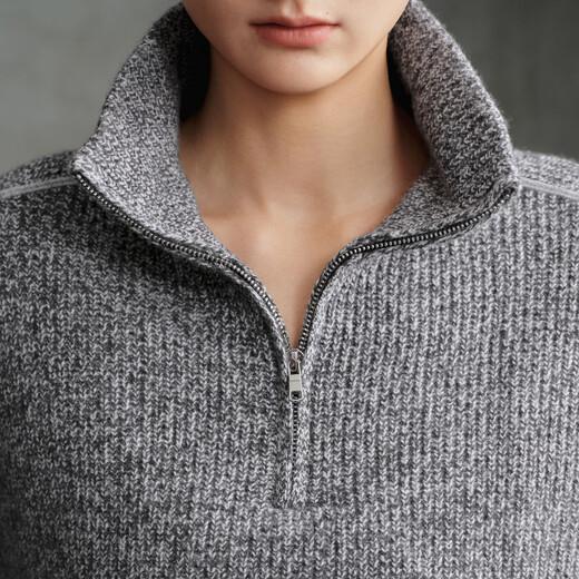 Enos Eshi Shopping Mall Same Style 2025 Winter New Versatile High Street Fashionable Knitted Sweater Lapel Sweater Women 41028003 Smoke Gray S