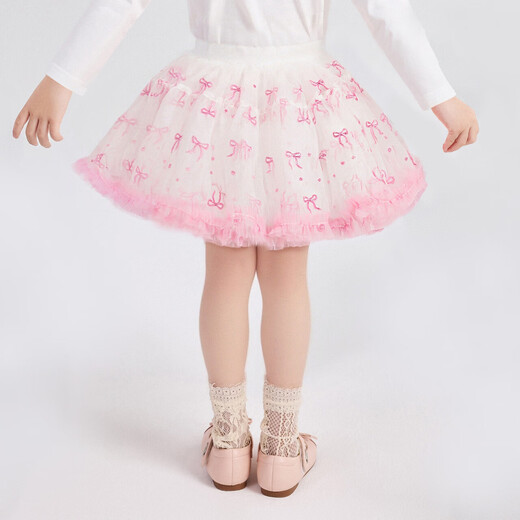 DEESHA Children's Clothing Girls Skirt 2026 Spring and Autumn Style Girls Baby Toddlers Sweet Bow Mesh Skirt