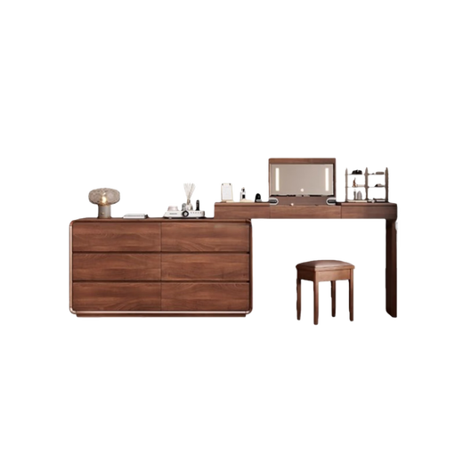 Qiuke solid wood dressing table and drawer cabinet integrated bedroom antique style dressing table storage cabinet large capacity storage cabinet dressing table