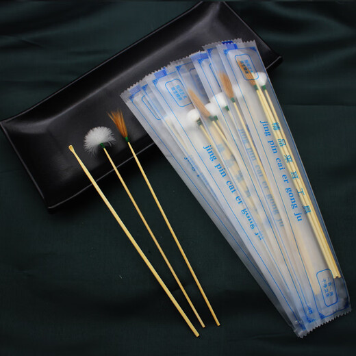 Shantou Lincun Disposable Ear Picking Tool Set Ear Picking Goose Feather Stick Feather Ear Picking Spoon Ji Nayou Goose Feather Stick 5 Bags Plastic Pack