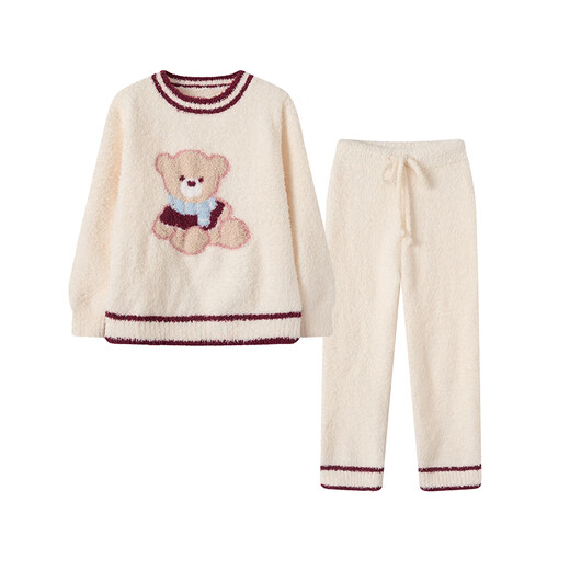 Fenton children's pajamas anti-static half-velvet 2025 autumn and winter new warm velvet bear can be worn outside girls' home clothes