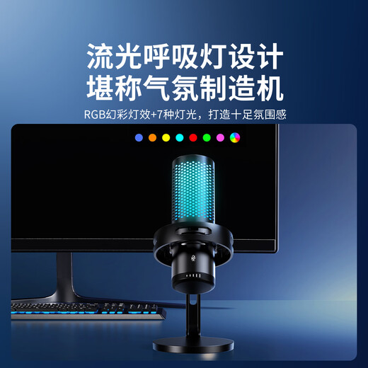 Riksoin computer desktop microphone usb game anchor e-sports live recording microphone noise reduction mobile phone desktop notebook radio microphone karaoke wired condenser microphone professional game condenser microphone plug and play + bright vocals