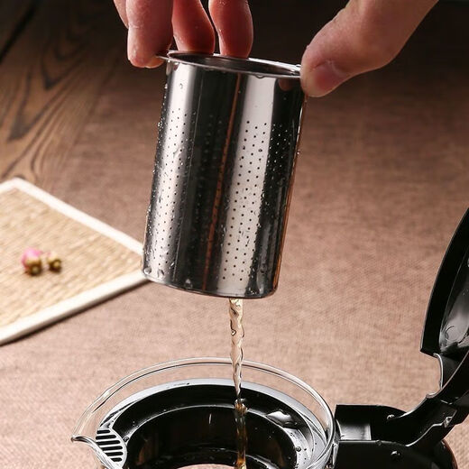 Runhua Nian Teapot High Temperature Resistant Thickened Glass Stainless Steel Filter Teapot Tea Bar Machine Special Tea Set Large Capacity Single Pot + Filter (Economic Model) 900ml