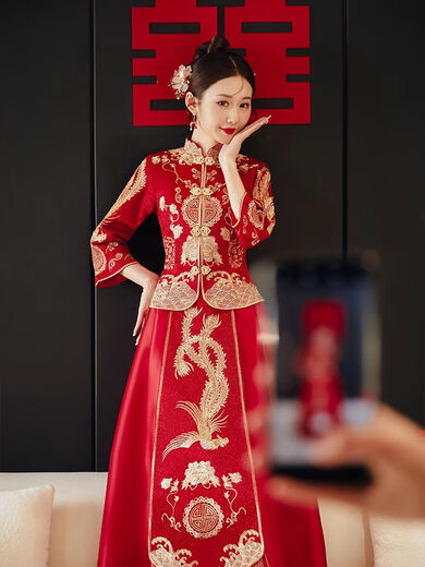 
Xiuhe Wear 2025 New Bridal Wedding Chinese Dress Wedding Wedding Dress Large Size Toast Wedding Dress Wedding Dress Slim Spring and Summer S