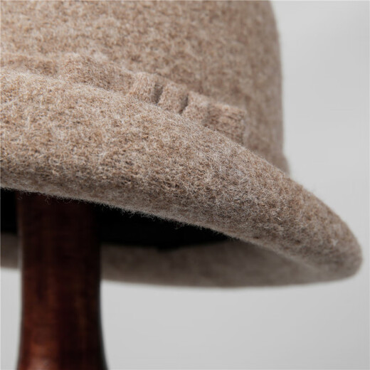 Fangchi felt mother hat women's French retro bow bucket hat autumn and winter rich style hat mocha color M (56-58cm)