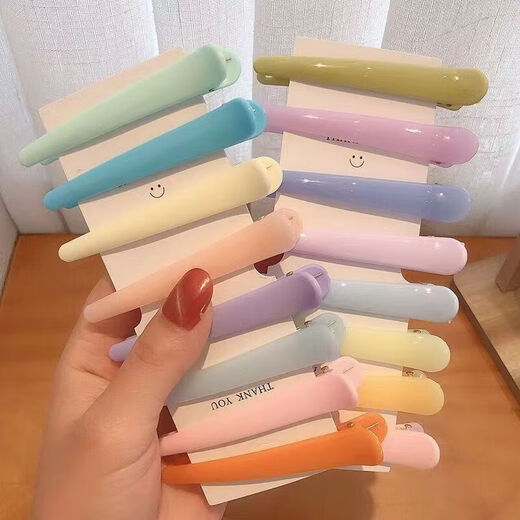 Children's accessories one-word clip for washing and makeup special mixed color hair clip candy color simple duckbill clip barber shop hair clip 8cm duckbill clip random 5 pack