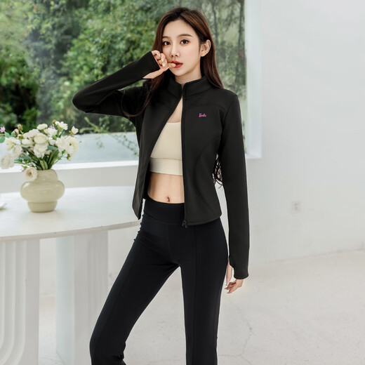 Barbie Sports Jacket Women's Warm Cycling Clothing Casual Sports Cardigan Women's Top Long Sleeve Velvet Thickened Running Sportswear