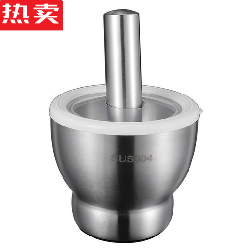 MZXM Japan imported quality 304 stainless steel masher solid garlic masher household old-fashioned grinder masher jar hand grade SUS316-10c straight + spoon