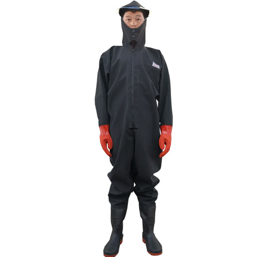 PVC full body waders for fishing, catching fish, lotus root suit, thickened wading pants, waterproof one-piece fishing pants, yellow three-in-one cuffs, whole body 38