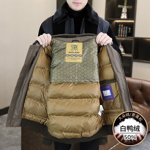 Farmans high-end brand men's short woolen jacket winter 2026 new style thickened warm woolen jacket for young and middle-aged men green counter selection M