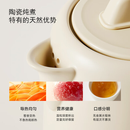 Dongfangqin Ceramic Food Pot Home Multifunctional Office Stew-in-One Health Pot Tea Maker Flower Teapot Thermostatic Pot Kettle Pure Ceramic Food Pot Stew Cup 1L