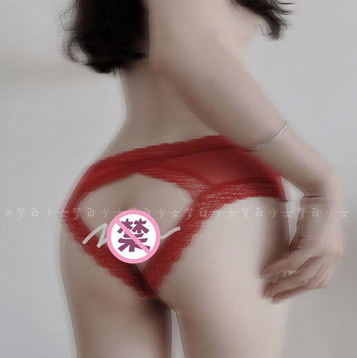 Sexy open panties, lace low waist, sexy hollow thong, women's sexy panties, black