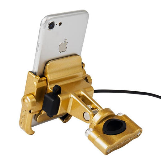 Electric motorcycle navigation mobile phone holder aluminum alloy with charger mountain bike riding charging type/silver handlebar type universal for motorcycles