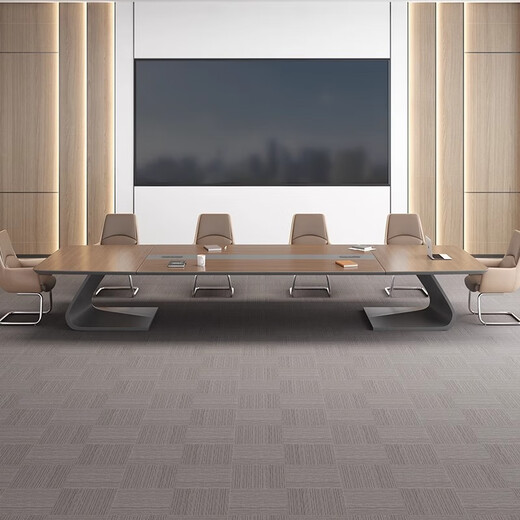 赛冠会议桌长桌简约现代办公桌椅组合办公室洽谈桌长条桌会议室培训桌 4.5米会议桌(包送装)