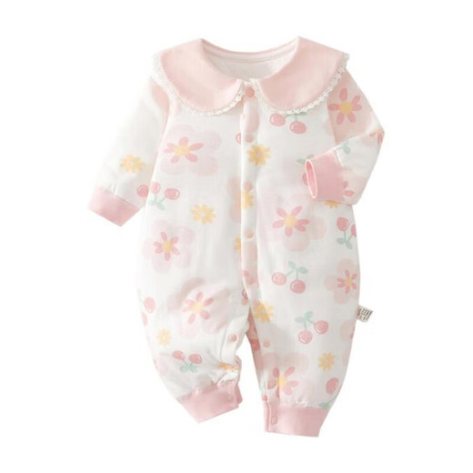 PurCotton 100% Cotton Era Shopping Mall Same Style 40g Baby Onesie Spring Autumn Winter Clothes Padded Warm Clothes for Girls Pink 59cm Recommended 5 to 12 Jin Jin is equal to about 0.5 kg