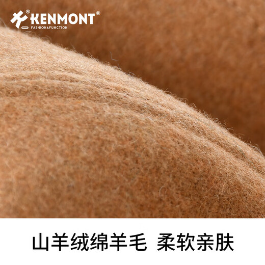 Kenmont goat cashmere cloud octagonal beret women's autumn and winter large head circumference lamb wool warm plush duck bill painter hat Hepburn black M suitable for head circumference_(55-58c)