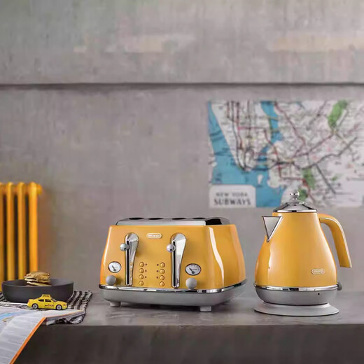 Y&ODelonghi/Delonghi toaster 4 slices Toaster fully automatic toaster heating breakfast machine cream white 4 slices