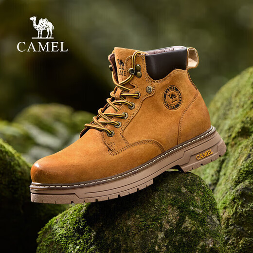 Camel (CAMEL) Wang Junkai same style Martin boots high top autumn outdoor work wear rhubarb boots for men G15W136025 Desert Yellow 42