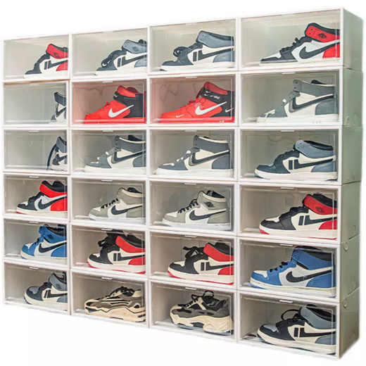 Yusenyi side-opening shoe cabinet transparent shoe box shoe storage box plastic drawer-type shoe box simple dormitory storage artifact shoe side-opening (46.5 yards can be accommodated) transparent 3 pieces (free 3 more for a total of 6 pieces) 33x24.5x17cm 33 pieces 33x24.5x17cm