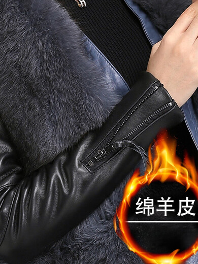 CARSEMKEITN Fashionable Sheepskin Down Sleeves Leather Sleeves Bottoming Shirt Women's Winter Genuine Leather with Fur Interior Plush Cotton Sleeve Shirt Thickened Lace Zipper High Collar 100% Genuine Sheepskin S 80-100Jin Jin is equal to 0.5kg