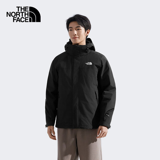 The North Face functional three-in-one men's windproof and waterproof jacket 550 fluffy goose down inner liner 25 autumn and winter new | 81QS JK3/Cosmic Black L/175