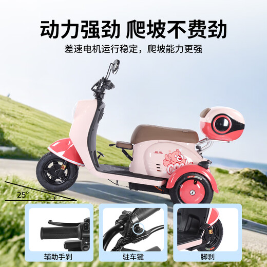Phoenix Beetle Electric Tricycle Household Small Electric Motorcycle Adult Leisure Battery Car for Women 500W+48V12A Lead Acid + Range About 25 Kilometers