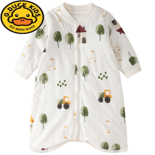 G.DUCKKIDS Spring and Autumn Baby Sleeping Bag Children's Winter Anti-Kick Quilt Warm Pajamas Men and Women Baby Padded Jumpsuit Pure Cotton Nightgown Pastoral Style Warm Thin Cotton Sleeping Bag 100cm