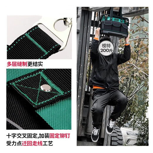 Green Forest Multifunctional Tool Bag Electrician Canvas Thickened Woodworking Tool Bag Large Repair Storage Bag Economical 13-inch