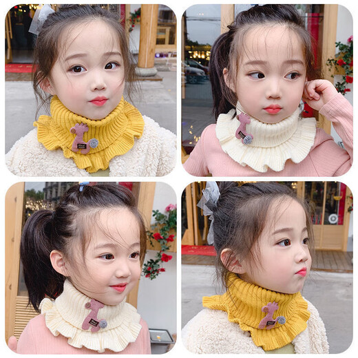 Baby scarf neck warm winter cute girls winter scarf neck pullover neck scarf female winter knitted children's scarf yellow
