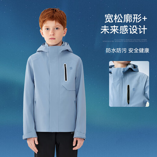 FILA FILA Children's Jacket Two-piece Set for Boys 2025 Winter Big Children's Fleece Top