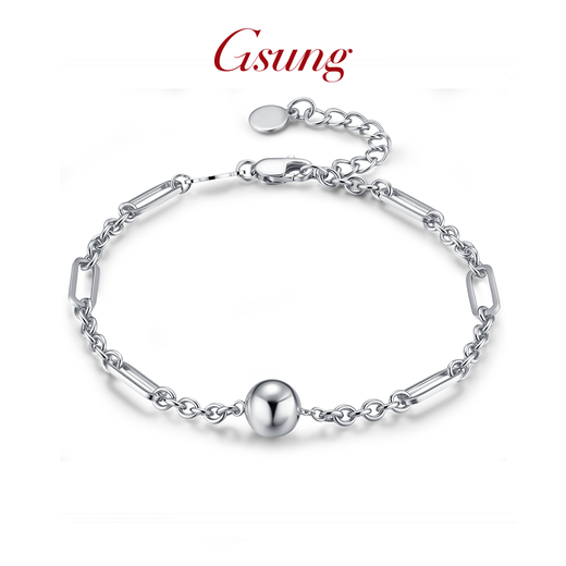 GsunG platinum bead bracelet for women PT950 pure platinum niche design chain bracelet simple gift for girlfriend Price by gram Contact before bidding