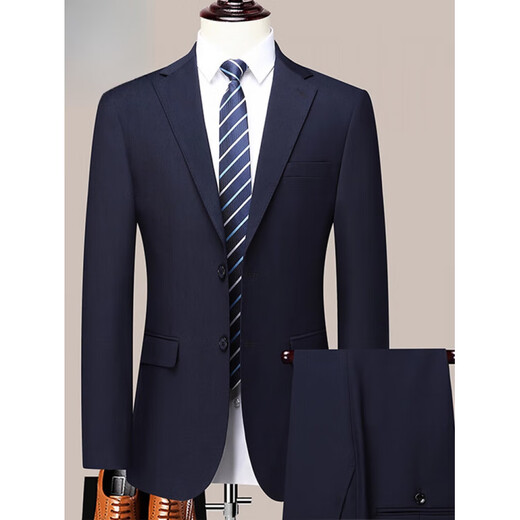 Lilan 2025 Spring and Autumn New Men's Suit Suit Business Casual Professional Wear Formal Tailored Jacket Suit Men GDB/603 Black Suit Suit 2XL 185 140-160Jin Jin equals 0.5 kg