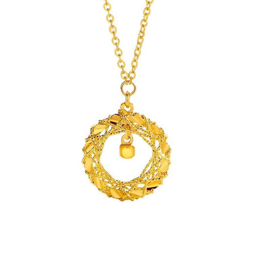 Chow Tai Fook Gold Pure Gold 999 Dreamweaver Pendant Pure Gold Clavicle Necklace Mobius Birthday Gift Gold Dreamweaver with 18k Titanium Chain