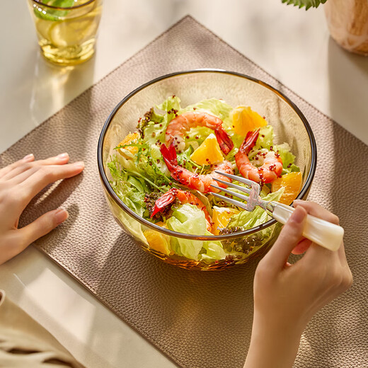 Corning tableware 2-head heat-resistant glass large bowl rice bowl soup bowl salad bowl 1.7L large glass bowl 2-piece set