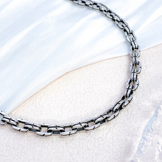 Zhaoliang Double Ring Platinum Bracelet Men's PT950 Platinum Solid Bracelet Fashion Trendy Versatile Birthday Gift for Boyfriend 22.75g Length 20cm Width 6mm