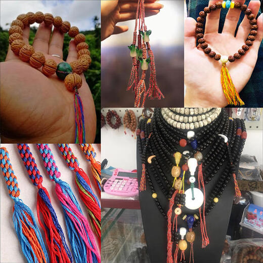 Maimid Tibetan hand-rolled cotton thread, Xingyue Bodhi special cultural toy string bracelet, non-elastic beaded braided cotton rope tassel, design and color 1 roll (wire diameter 1mm, about 30 meters)