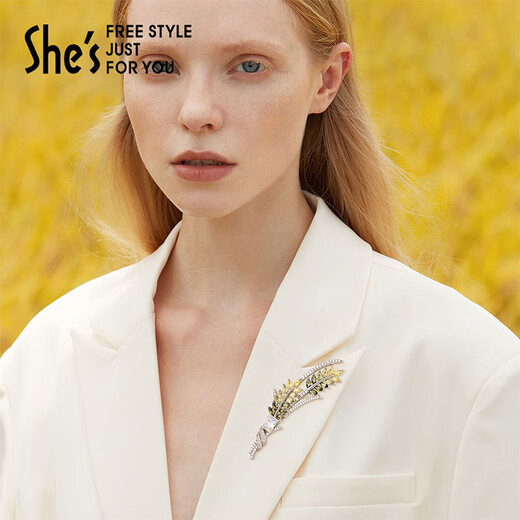 She s Qianzi autumn and winter new product Van Gogh picking up wheat ears high-end women's brooch corsage light luxury pin accessories birthday gift
