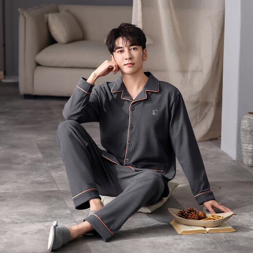 Langsha, бархатные пижамы, мужская весенне-осенняя утолщенная теплая мужская домашняя одежда с длинными рукавами и начесом, костюм большого размера