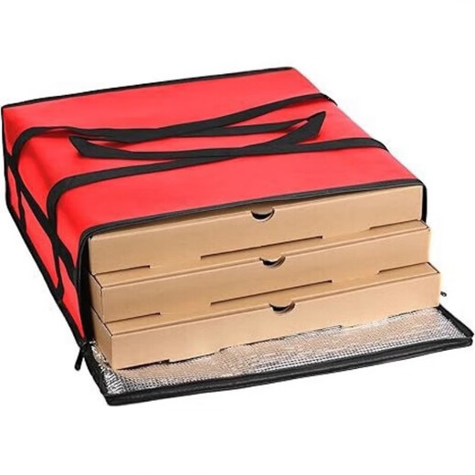 Insulated box take-out meal delivery bag pizza insulated bag outdoor picnic insulated pizza bag portable ice bag insulated box red 50*50*35.5cm