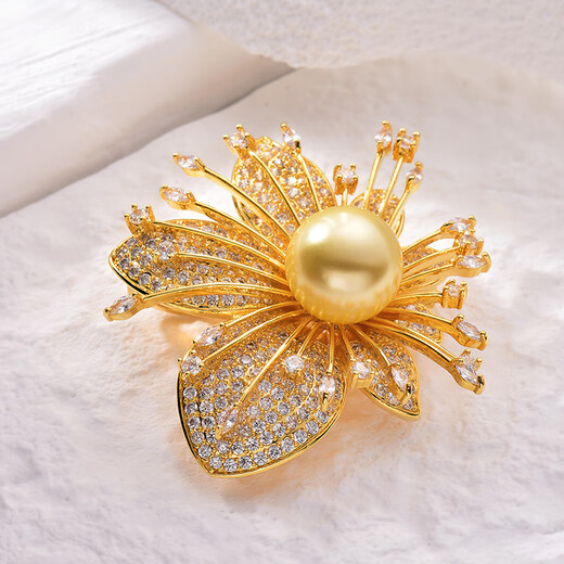 SNQP golden orchid cashmere coat brooch high-end exquisite fashion women's light luxury brooch jewelry gold 862A