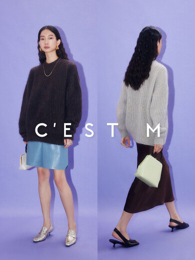 C EST M South Africa imported first-class baby mohair soft matt texture lazy silhouette sweater soft matt gray ready stock S