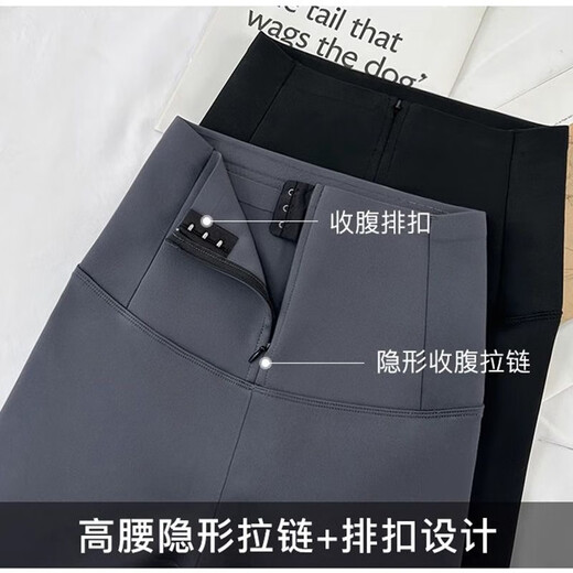 Langsha High Waist Tummy Control Shark Pants Women's Outerwear Winter Velvet Thickened Breasted Zipper Leggings Tight Sports Yoga Pants