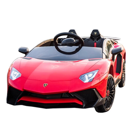ZIFAN Lamborghini children's electric car with remote control toy sports car four-wheel seatable car for men, women and children electric white hydraulic lever double door self-driving + remote control + lithium battery standard