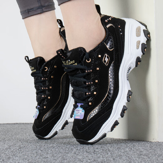 
Skechers women's shoes, sports shoes, fashion trend retro thick-soled dad shoes, panda shoes, fitness training, running and casual shoes 11979-BKGD 35