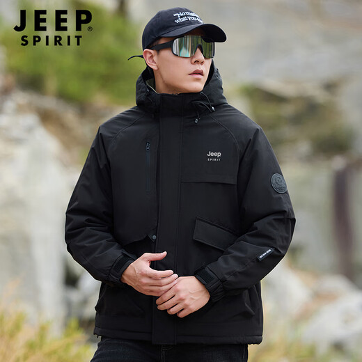 JEEP SPIRIT Jeep cotton jacket men's winter thickened New Year's shirt outdoor warm men's jacket cotton jacket men's cotton coat XL